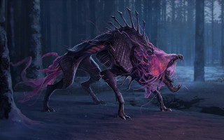 Horns woods night snow moonlight - a creature free wallpaper for desktop