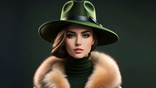 Elina karimova green hat fur - fashion free wallpaper
