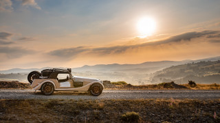 White car mountains sunset clouds - the mountain free wallpaper for desktop