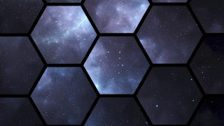 Stars glass pattern space astronaut - hexagonal free wallpaper for desktop
