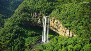 Waterfall forest bridge river nature - arthur quartley free wallpaper