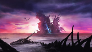 Giant structure desert dragon fantasy - the gathering artwork free wallpaper