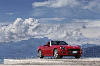 Red convertible car concrete slab - convertible free wallpaper