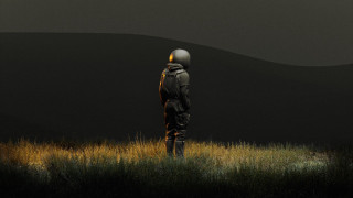 Man field backpack helmet mountain - a backpack free wallpaper