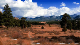 Mountain field dirtpath forest sky - ada hill walker free wallpaper for desktop