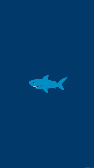 Shark swimming ocean blue background - plain background free wallpaper for mobile