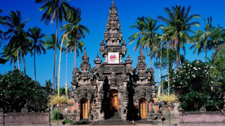 Large building clock palm trees - ding yunpeng free wallpaper