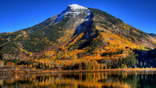 Mountain lake trees sky ecological - free autumn wallpaper