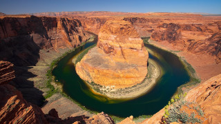 Desert canyon river mountains landscape - a river in a canyon free wallpaper