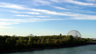 River bridge building trees horizon - free ship wallpaper