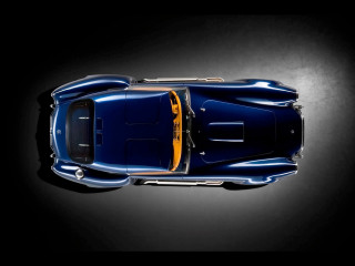 Blue sports car yellow stripe - free textures wallpaper for desktop