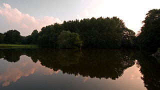 Lake trees clouds sunset reflections - reflection free wallpaper for desktop