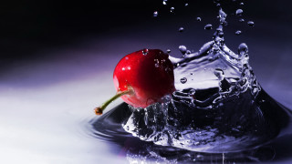 Red cherry water splash photorealistic - cherryl fountain free wallpaper