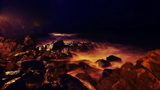 Mountain rocks water brightlight autumn - atmospheric free wallpaper for desktop