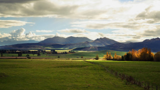 Mountain fence sky city landscape - in the foreground free wallpaper
