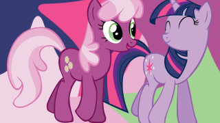 Pinkie purpleie ponies standing pink - context art free wallpaper for desktop