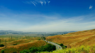 Scenic hills road blue sky - the hill free wallpaper
