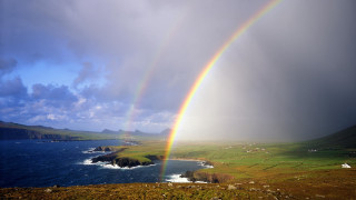 Rainbow water greenhills magicrealism beach - a rainbow free wallpaper for desktop