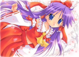 Purple hair red dress cherry - a red scarf free wallpaper