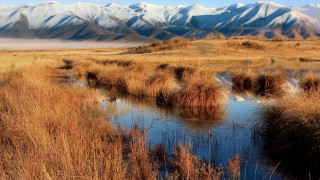 Small stream dry grass mountains - a small stream free wallpaper