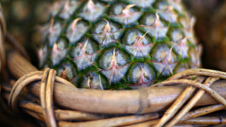 Pineapple basket wooden handle woven - free nature wallpaper