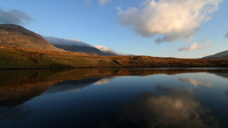 Lake mountains grass cloudy sky 4 - bedwyr williams free wallpaper for desktop