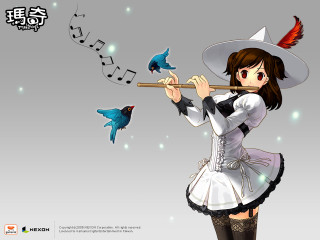 Woman flute birds background alice - a flute free wallpaper