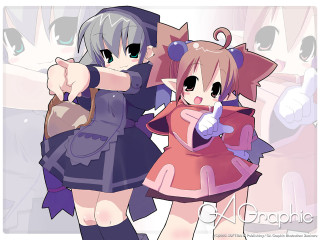 Anime girls pose purse pointing - the other pointing free wallpaper