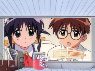 Anime couple eating cake kitchen - cake free wallpaper