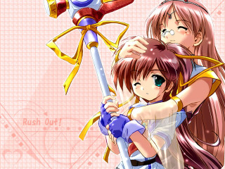 Anime couple hug weapon blush - a couple of anime characters holding free wallpaper