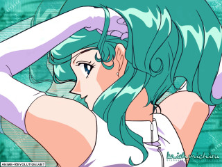 Green hair woman retrofuturism anime - green hair free wallpaper for desktop