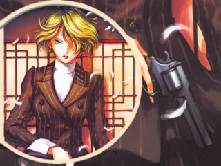 Woman gun window suit yayoi - a gun in front free wallpaper for desktop