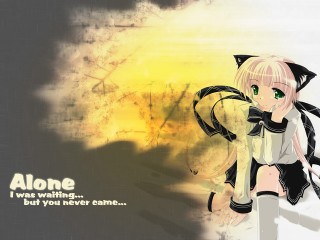 Anime catgirl gun schooluniform greeneyes - a cat ear free wallpaper