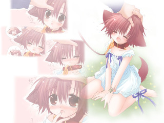 Girl dress sitting anime ears - her eye free wallpaper for desktop
