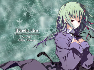 Chizuko yoshida anime portrait green - a purple outfit free wallpaper