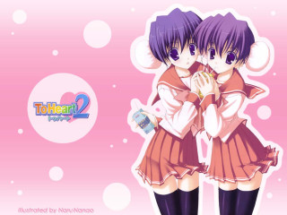 Two anime sisters bubbles moon - bubble free wallpaper