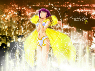 Yellow dress cityscape angel fireworks - a yellow dress free wallpaper
