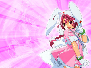 Pink dress bunny ears hologram - stuffed free wallpaper