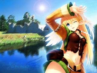 Fantasy woman bikini wings lake - epic fantasy free wallpaper for desktop