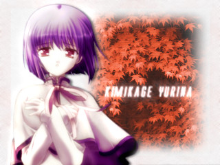 Purple hair girl autumn leaves 2 - visual art free wallpaper