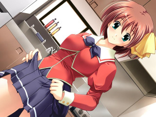 Woman red shirt blue skirt - blue skirt free wallpaper