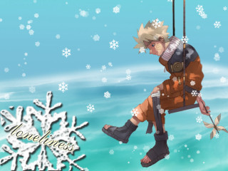 Snowy rope swinging man flower - a snowflake background free wallpaper