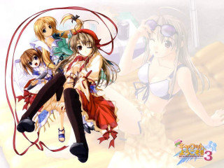 Anime girls beach microphone bikinis - a microphone free wallpaper