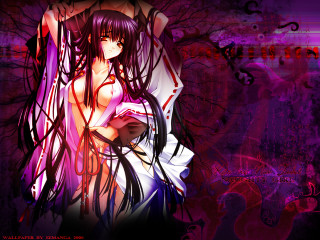 Woman longhair white shirt purple - anime free wallpaper