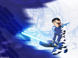 Man blue suit sword rooftop - a blue suit free wallpaper