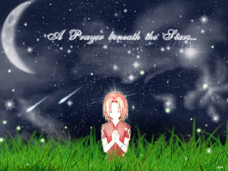 Girl grass star message anime - cheng shifa free wallpaper for desktop