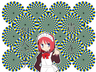 Redhair girl bowtie circularpattern fireworks - a mosaic free wallpaper