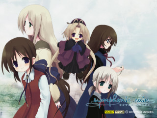 Anime girls cloudy sky school - synthetism free wallpaper