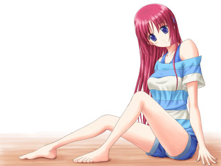 Pink haired girl headphones blue - headphone free wallpaper