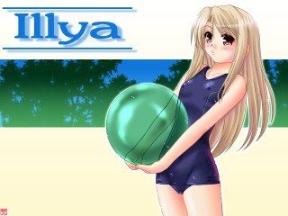 Girl holding beachball illya blue - the back of her shirt free wallpaper